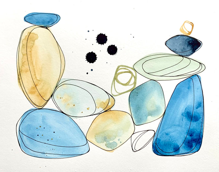 Stacked Stones with Splatter