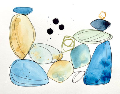 Stacked Stones with Splatter