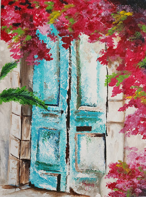 Gateway to Blooms: A Knife Painting
