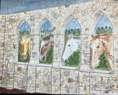 Horses in arches