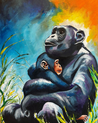 Mother and child in the wild