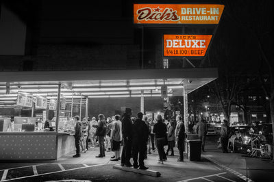 Dick's Drive-In. Broadway. 11:36 p.m.