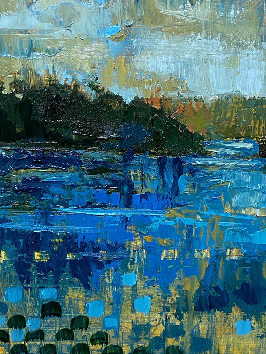 I hear deep in my heart's core, water lapping with low sounds by the shore