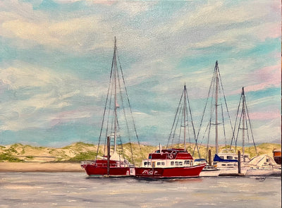 Red Boats At Moss Landing California