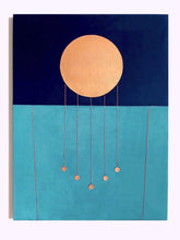 Load image into Gallery viewer, Sunfest (navy, turquoise and metallic bronze)