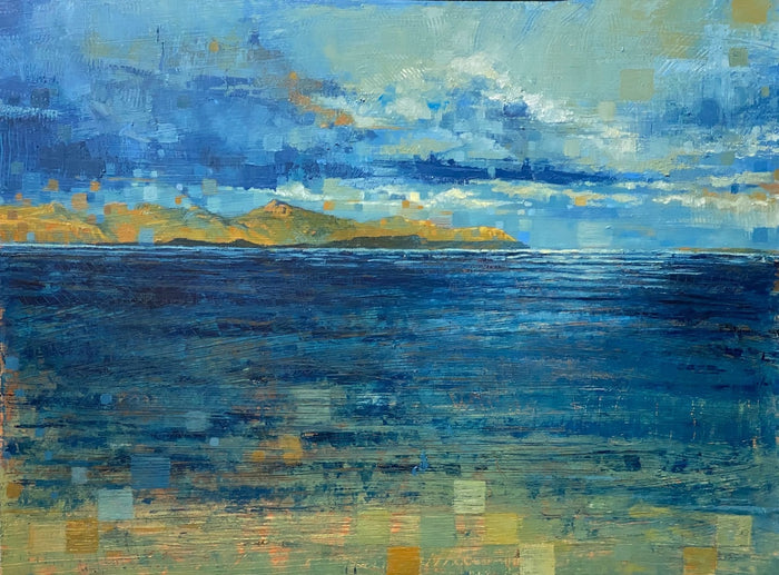 A cloud lay cradled near the horizon soft and slow