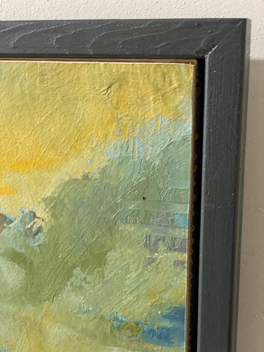 A cloud lay cradled near the horizon soft and slow