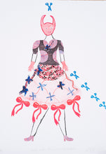 Load image into Gallery viewer, Devil with Bows and Blue Scissors
