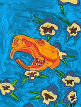 Load image into Gallery viewer, Beaver Skull and Pansies