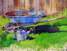 Load image into Gallery viewer, Blue Wheel Barrow