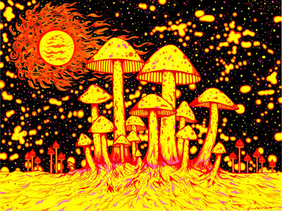 Mushrooms in Space (Yellow)