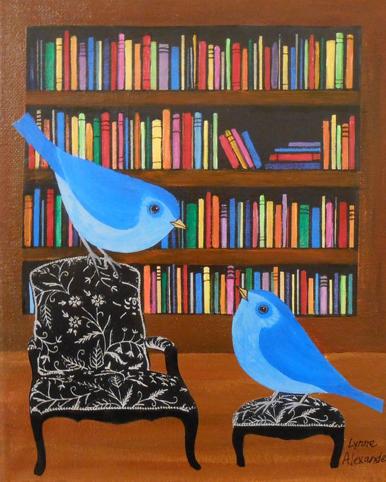 Bluebirds in the Library