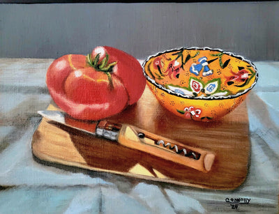 Tomato and Yellow Bowl Still Life