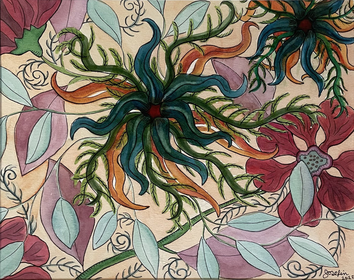 Blue and Pink Flowers