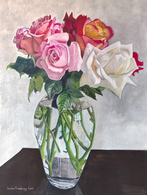 Rose Bouquet in Glass Vase