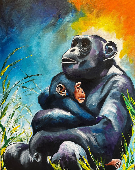 Mother and child in the wild