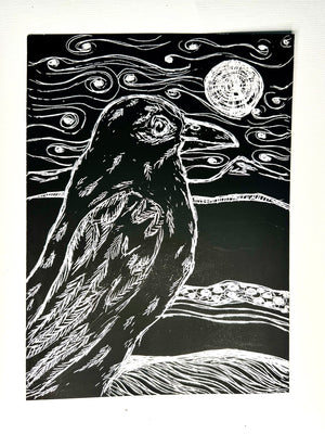 Windy Day Crow