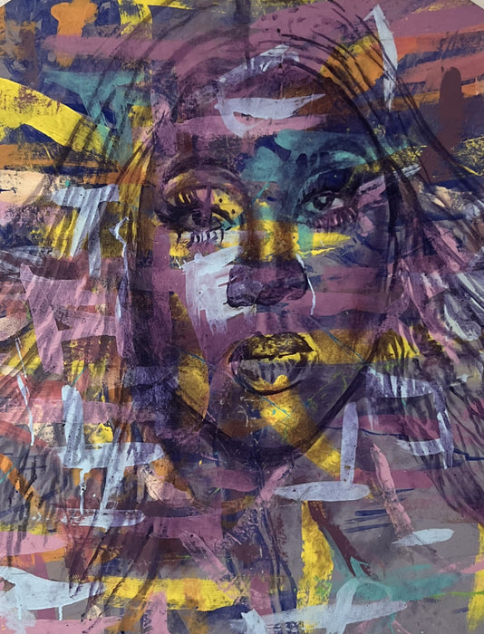 Portrait with female subject and vibrant colors.