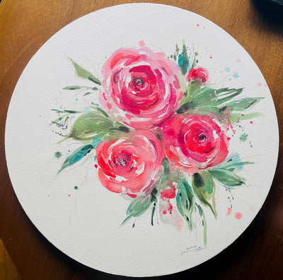 Two red peonies
