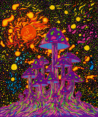 Purple Mushrooms in Space