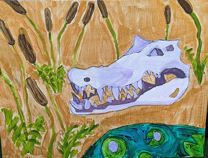 Alligator Skull and Swamp