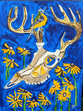 Load image into Gallery viewer, Deer Skull and Black-Eyed Susans

