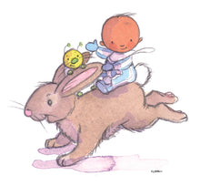 Load image into Gallery viewer, Baby rides a bunny
