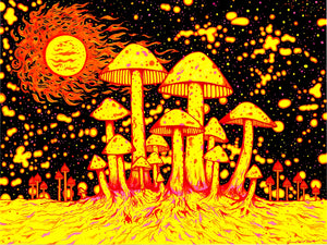 Mushrooms in Space  (Yellow)