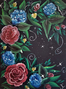 Red and Blue Flowers