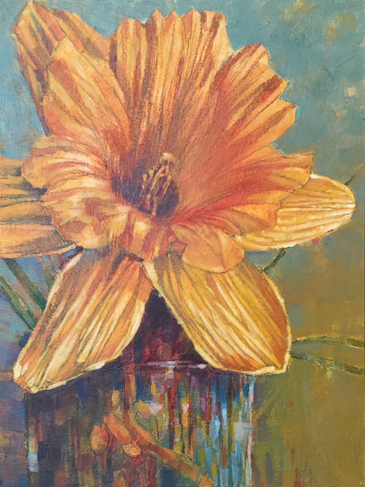 Letting the sun touch her curved corolla and gauzy petals