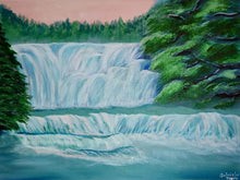 Load image into Gallery viewer, Waterfall painting with glitter
