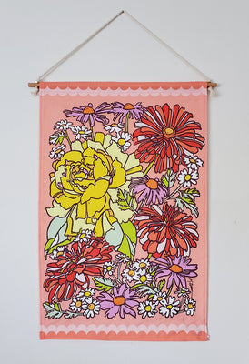 Yellow Rose Small Fabric Tapestry